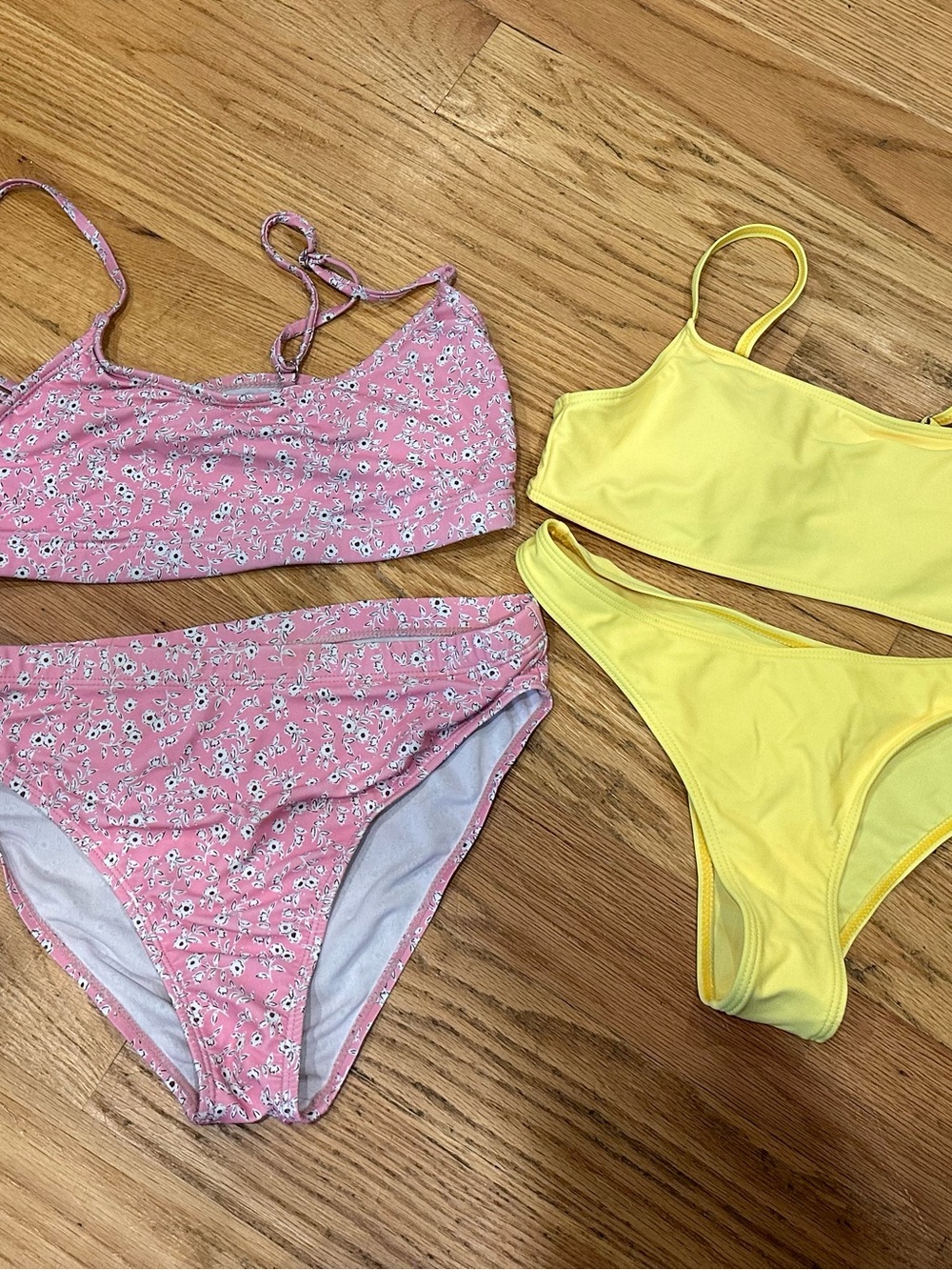 Pink Floral & Yellow Two-Piece Bikini Set Medium Bundle